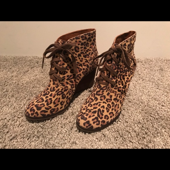 cheetah wedge booties